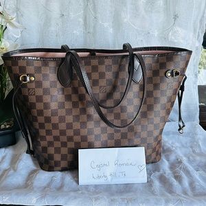 Louis Vuitton Neverfull MM Damier Ebene Rose Ballerine